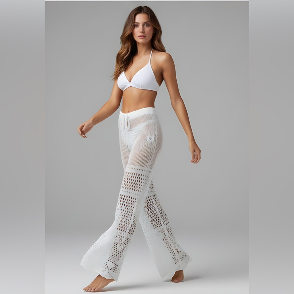 Bathing Suit Cover Up Pants White - Picture 3 of 6